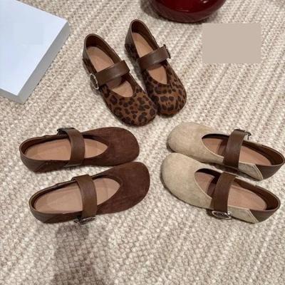 New Temperament Two Wear Leopard Print Mary Jane Shoes Women's Autumn Gentle Niche Retro Shallow Mouth Single Shoes