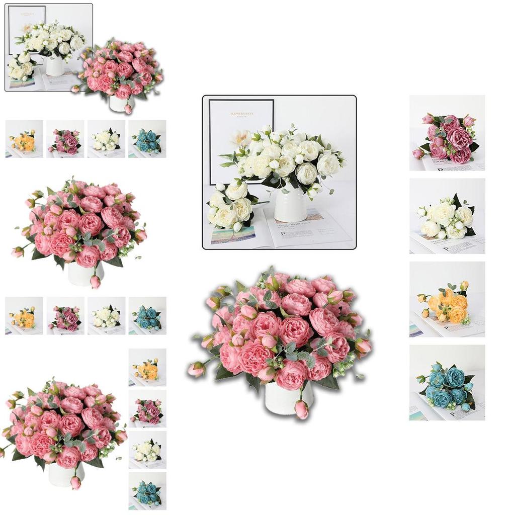 Highquality Artificial Flowers Fake Roses Bunche Bouquet Vibrant No Fading Decorative Arrangement