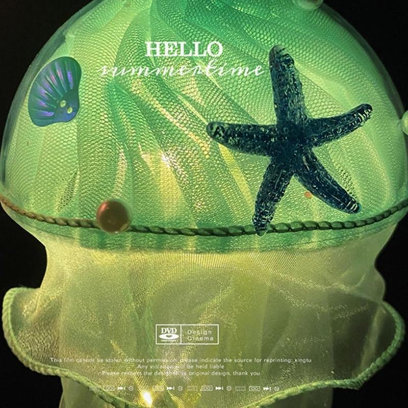 Hanging Jellyfish Light Glowing Night Hanging Light Crafts Household for Indoor Outdoor Garden Yard Decoration