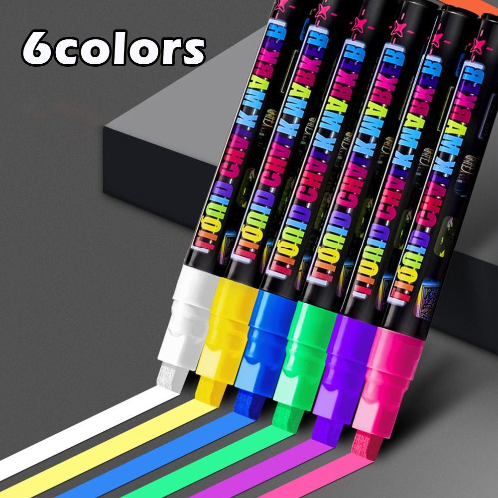 6/8Colors Dust-free Liquid Chalk Pen Erasable Art Marker Pen Blackboard Graffiti Painting