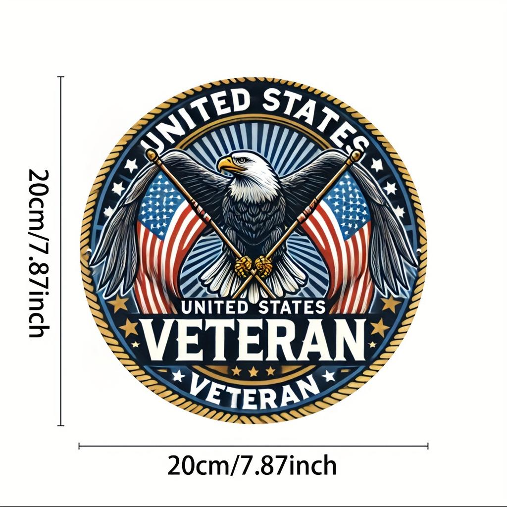 Patriotic Eagle American Flag Aluminum Sign VintageInspired Tin Wall Decor for Home Garage Porch and Outdoor Spaces