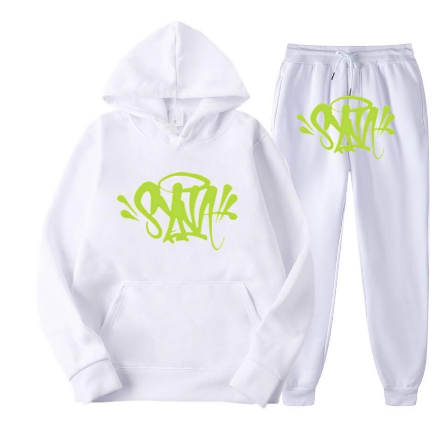 SynaWord High Street Fashion Trendy Brand Suit Men's Ins Trend Hip Hop Hoodie Syna Print Sweater Suit