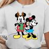 2025 Summer Disney CoolTrendy Casual Mickey Minnie Print Cute Short-sleeved T-shirt Fashion Elegant Top Family Party Camping