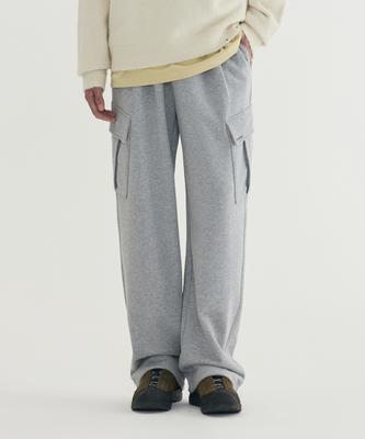 Small Authentic Cargo Sweatpants Melange Gray