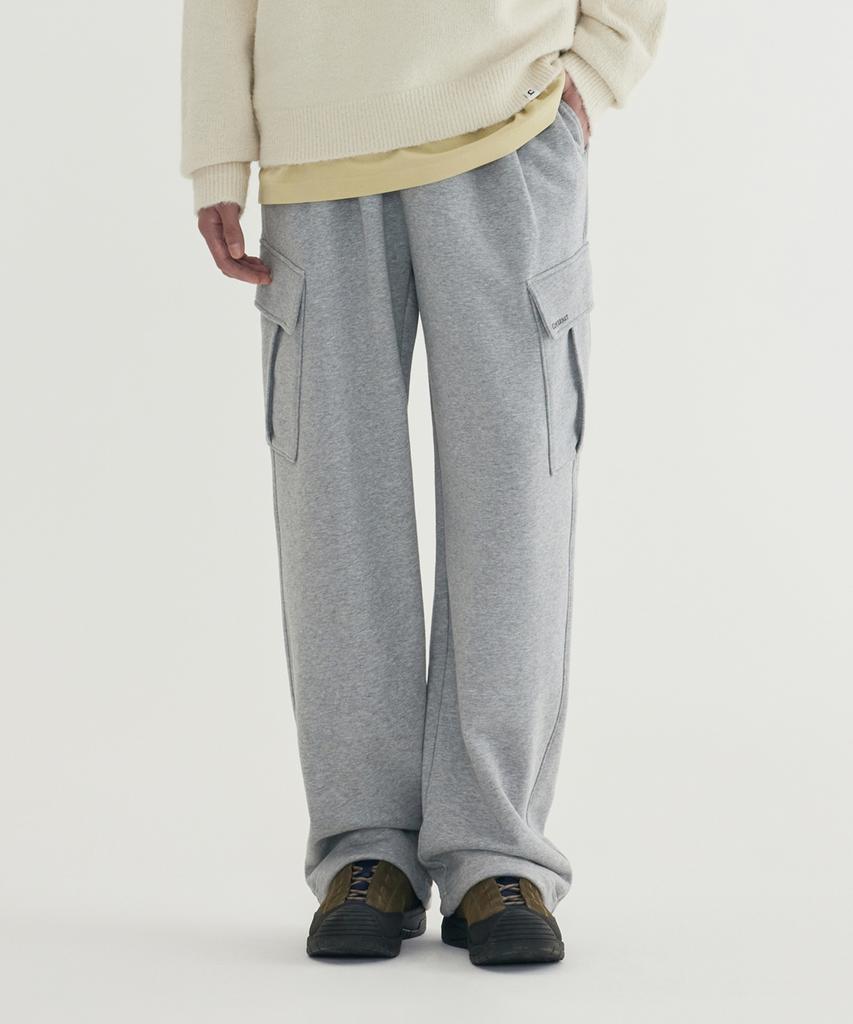 COVERNAT Small Authentic Cargo Sweatpants Melange Gray