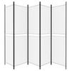 Vidaxl 5-Panel Room Divider, White, 250X200 Cm, Fabric