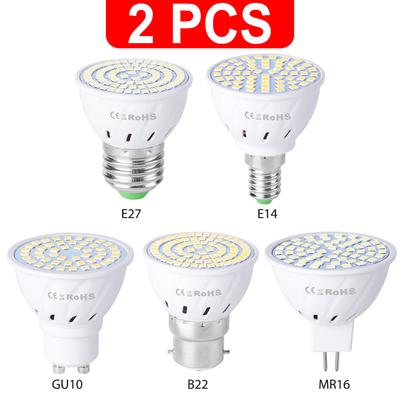 GU10 LED E27 Lâmpada E14 Spotlight Bulb 48 60 80leds lampara 220V GU 10 bombillas led MR16 gu5.3 Spot light Home