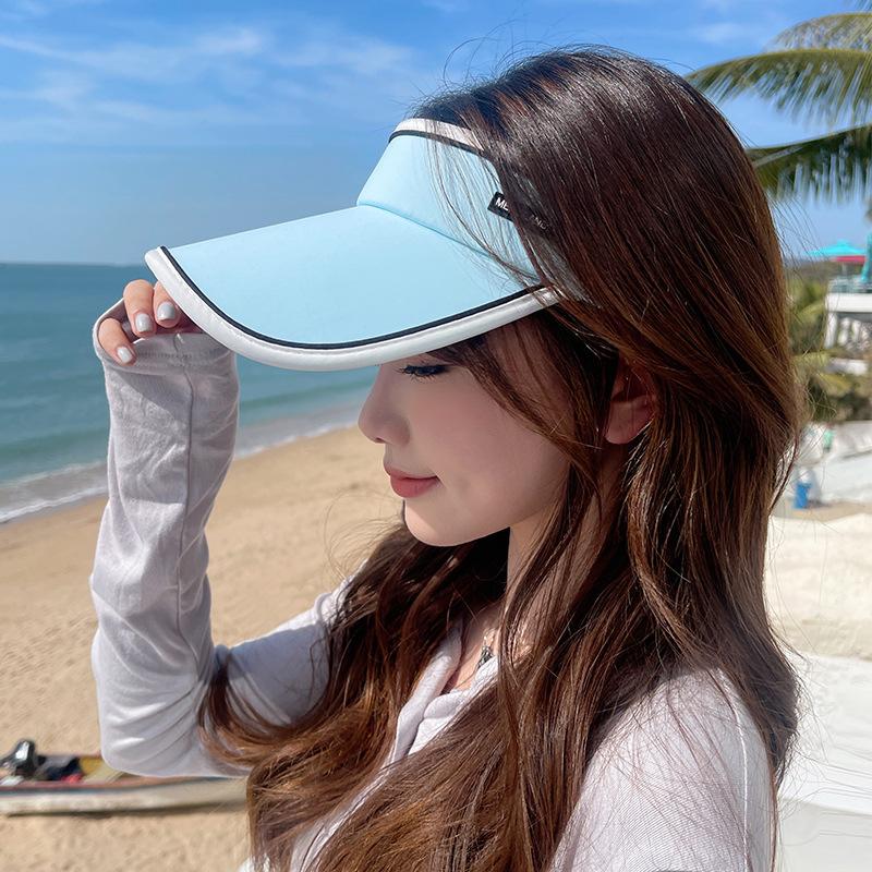 Empty top sun hat children summer travel UV protection large brim duck tongue sun protection hat show face small sun hat