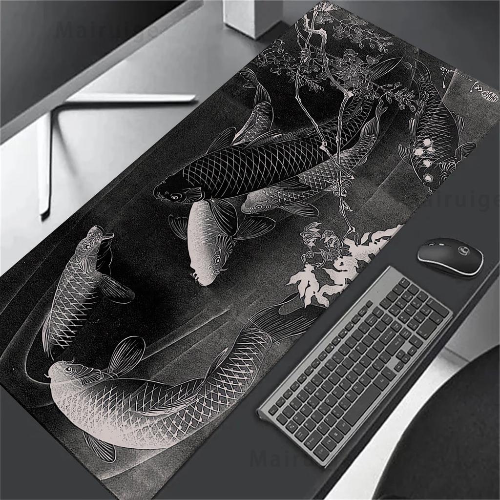 Yin Yang Gaming-Mauspad Fisch Büro Schwarz und Weiß Computer-Mauspad Teppich für Maus Schreibtischunterlage Gaming-Laptop Gamer Spielmatte