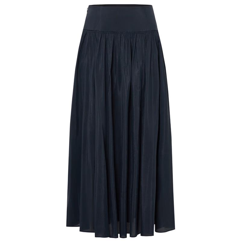 Edition 2025 Summer Resort A-Line Satin Midi Skirt M