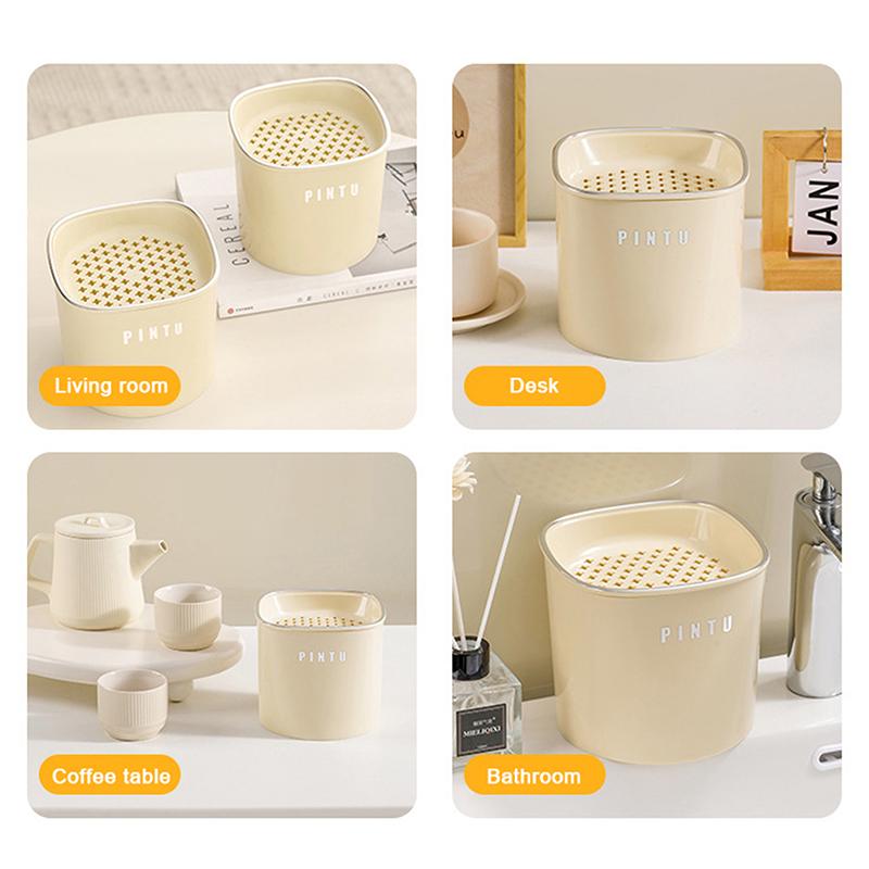 

High-Value Desktop Trash Can Office Classified Garbage Box Mini Living Room Wastepaper Basket Tea Bucket 1pcs