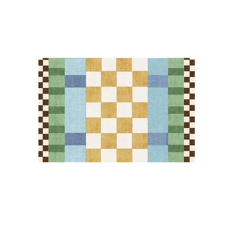 Dopamine Plaid Rug for Living Room Carpet Bedroom Floor Mat Short Plush Large Area Rugs Dirty Resistant Non-slip Mats