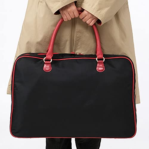 Kyoto Kimono Yuzen Kimono Carrying Bag, Perfect for Coming-of-Age Ceremonies and Travel, Genuine Leather Kimono Bag, Standard Size (Black X Navy)