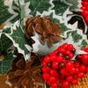 10/1Pcs Artificial Red Berry Pine Needle Stem Artificial Pine Cone Fake Flower Branch Diy Home Christmas Party Wedding Decor