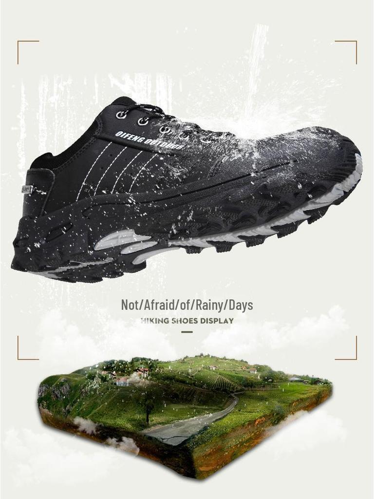 Men's and Women's Non-Slip Hiking Shoes - Plus Size, Autumn/Winter, Velvet-Lined
