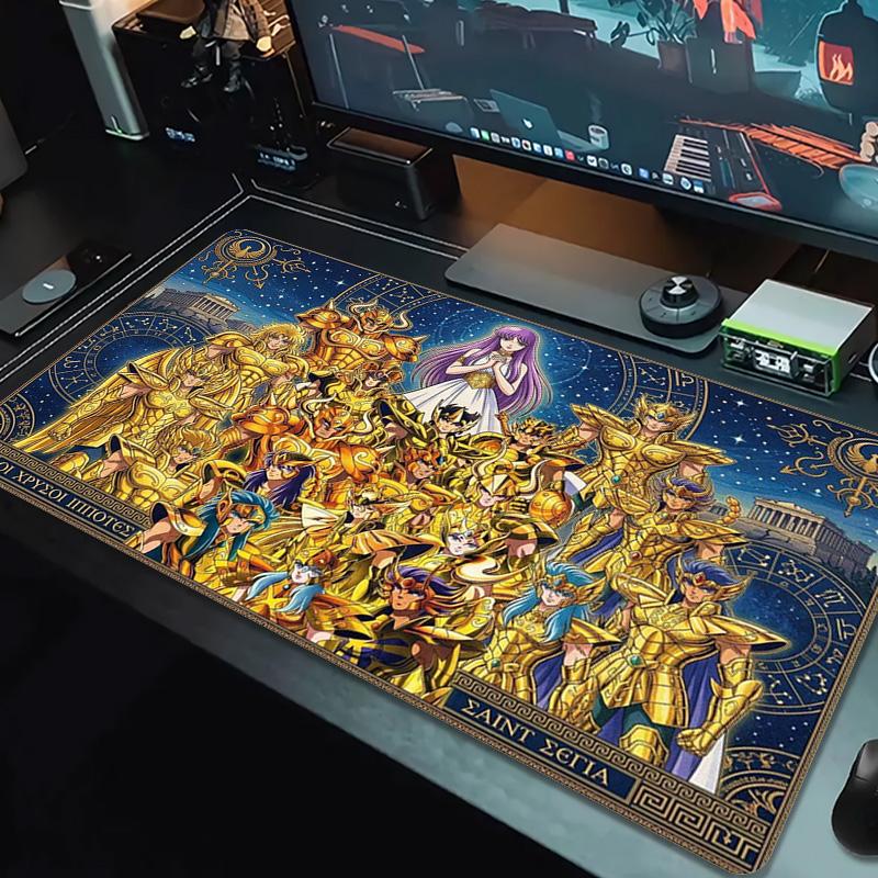 Saint Seiya Color Mouse Pad Large Gaming Table Cushion Non-slip Laptop Tablet Big Mousepad XXL Mat Mini PC Playmat With Lock Edge