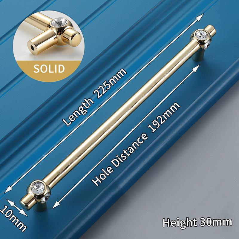 KAK Crystal Gold Cabinet Knobs and Handles Gold Shoebox Closet Door Drawer Knobs Wardrobe Pulls Pullers with Screws Hardware