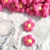 10pcs Hand-knitted Flower Sew On Patches For Clothing Headwear Bags Shoes Crochet Flowers Applique Diy Craft Wedding Accessories