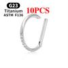 1/10 Stück F136 G23 Titan Nasenpiercing Ring D-Form Scharnier Segment CZ 16G Clicker Knorpel Tragus Helix Ohrringe Körperschmuck