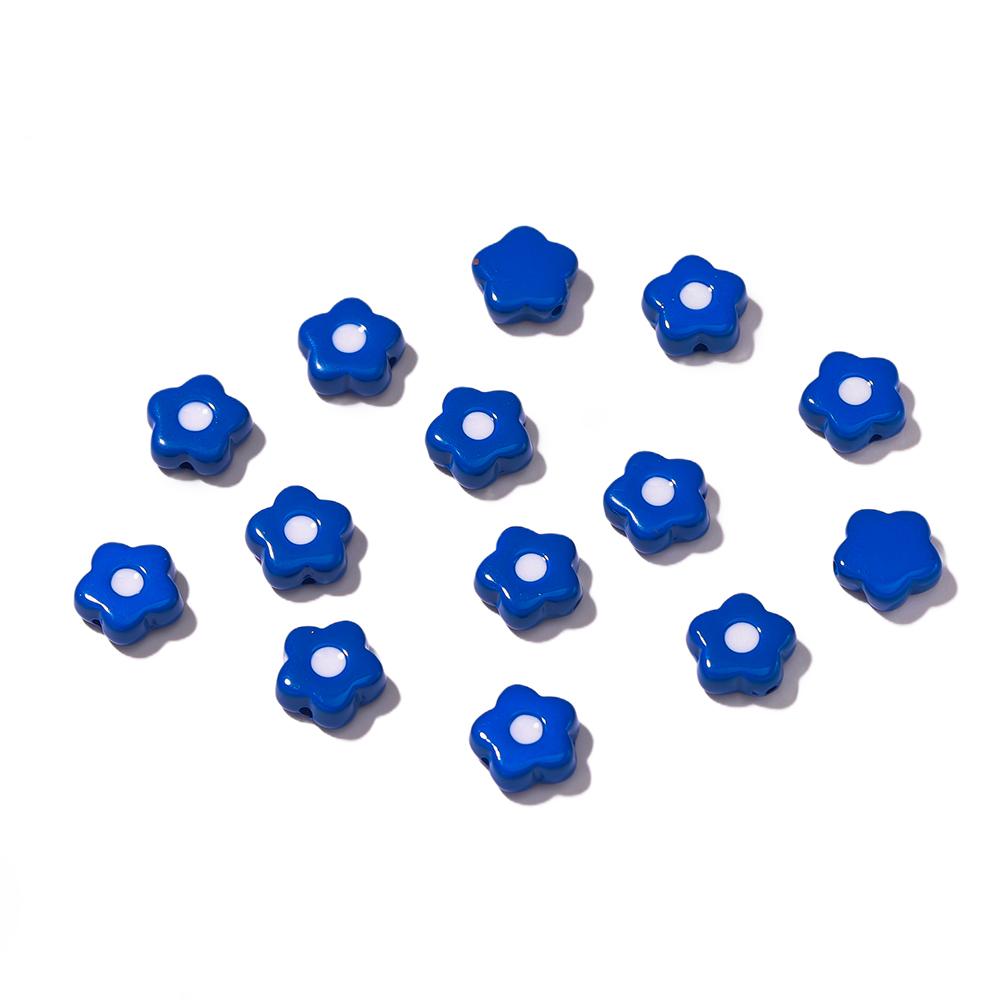 5pcs/Lots Colored Acrylic Enamel Flower Shaped Beads Spacer Loose Beads for DIY Necklace Bracelet Jewelry Making Findings