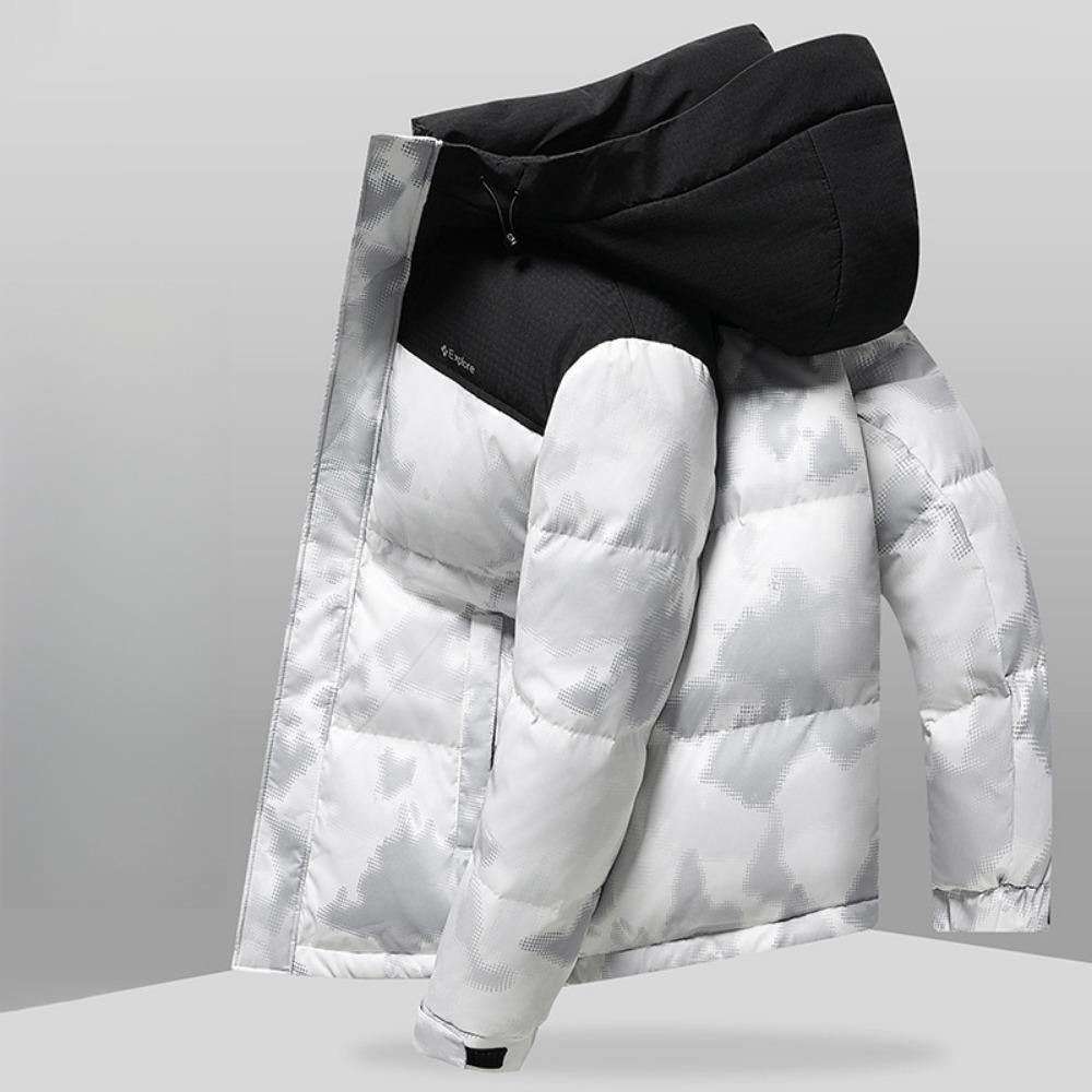White Duck Down To Keep Warm, Down Jacket Men's Winter New Short Hooded Thickened Warm Outdoor Down Jacket Men