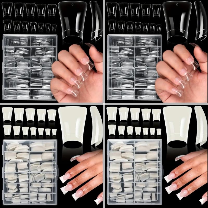120/504 Pieces Short Curved Duck Nail Tips Half Cover Press On Nail Beginner Friendly Nail for Easy DIY Nail Art