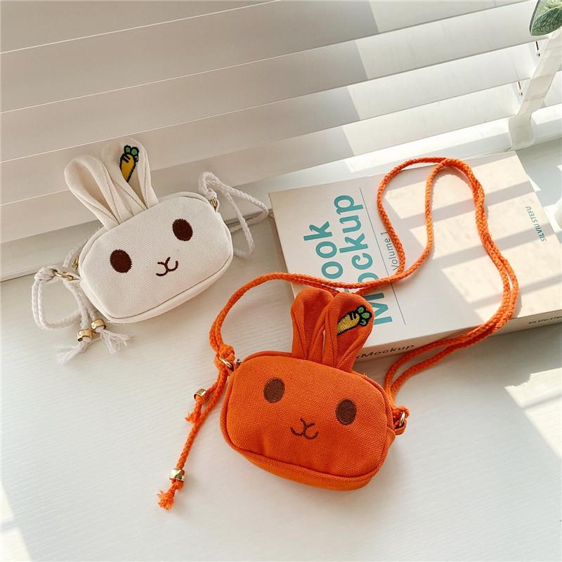 Adorable Mini Canvas Bunny Shoulder Bag For Kids Cute Cartoon Animal Crossbody