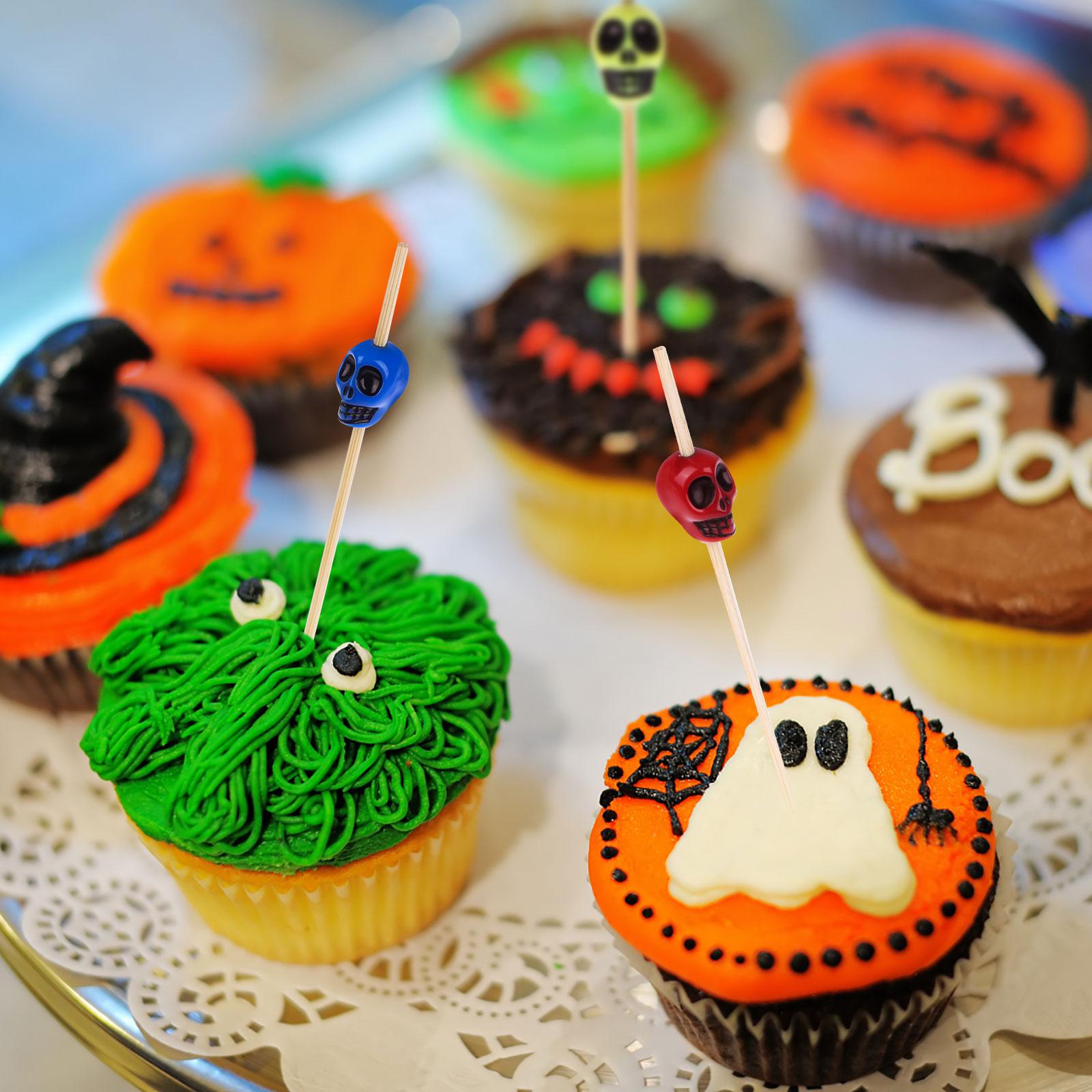 Череп Коктейльные шпажки Зубочистки Бамбуковые коктейльные шпажки Разноцветные черепа Коктейль