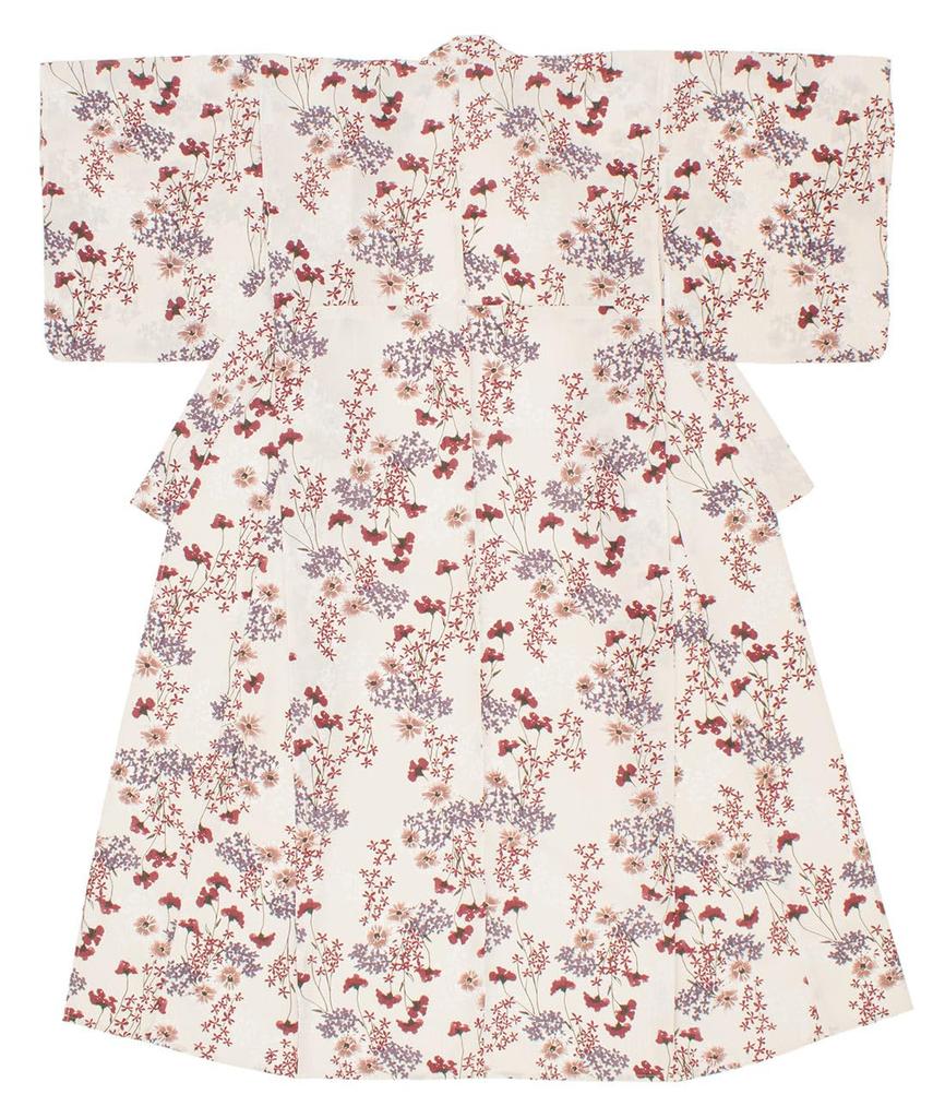 SOUBIEN Floro Yukata Set Free Hydrangea Floral Pattern X Women's Two-Piece (Yukata/Half-Width Obi), Size, Beige, Ykt10148-obh10027