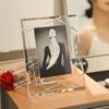 Cadre photo en cristal, présentoir de bureau de luxe, cadeau d'anniversaire de mariage, personnalisé Plat 17,78 cm