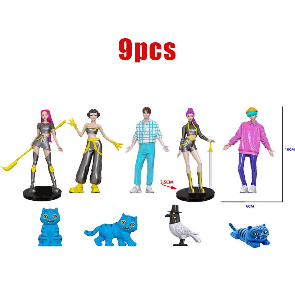 NEUE Kpop Dämonenjäger Figur Cartoon Kawaii Tiger Rumi Mira Zoey Actionfigur PVC Schreibtisch Dekoration Modell Puppe Spielzeug Kinder Geschenke