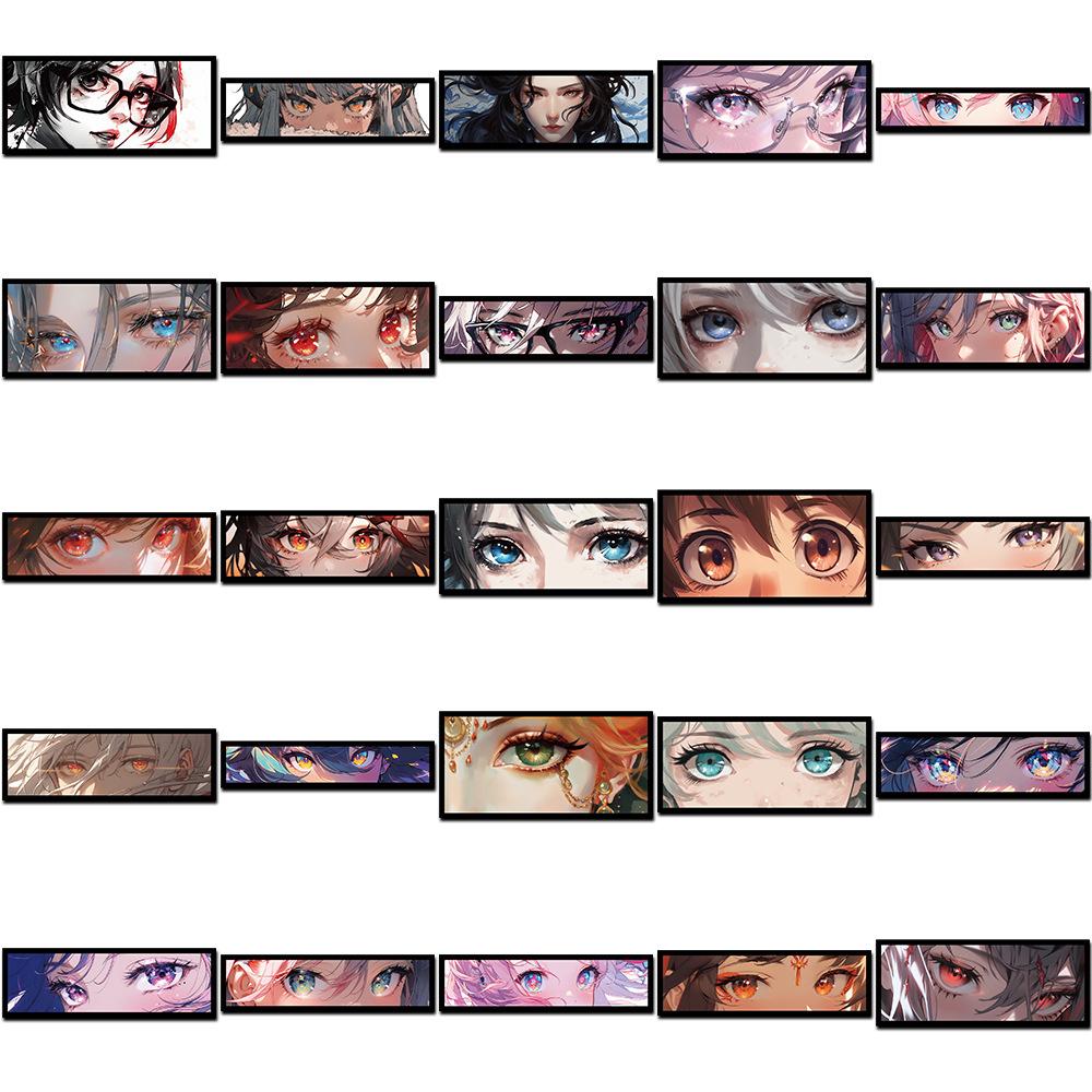 10 30 50Pcs Cute Anime Girls Eyes Stickers Aesthetic Cartoon Decal Diy Skateboard Laptop Luggage Waterproof Cool Kid Toy Sticker