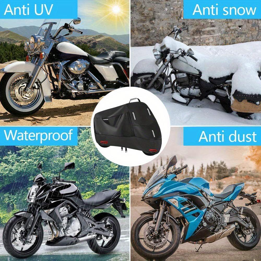 1ks Vodotěsná plachta na motorku, 210D Oxfor Ford tkanina, Přezka proti krádeži, Univerzální velikost, Vhodná pro různé modely motocyklů, Elektrický