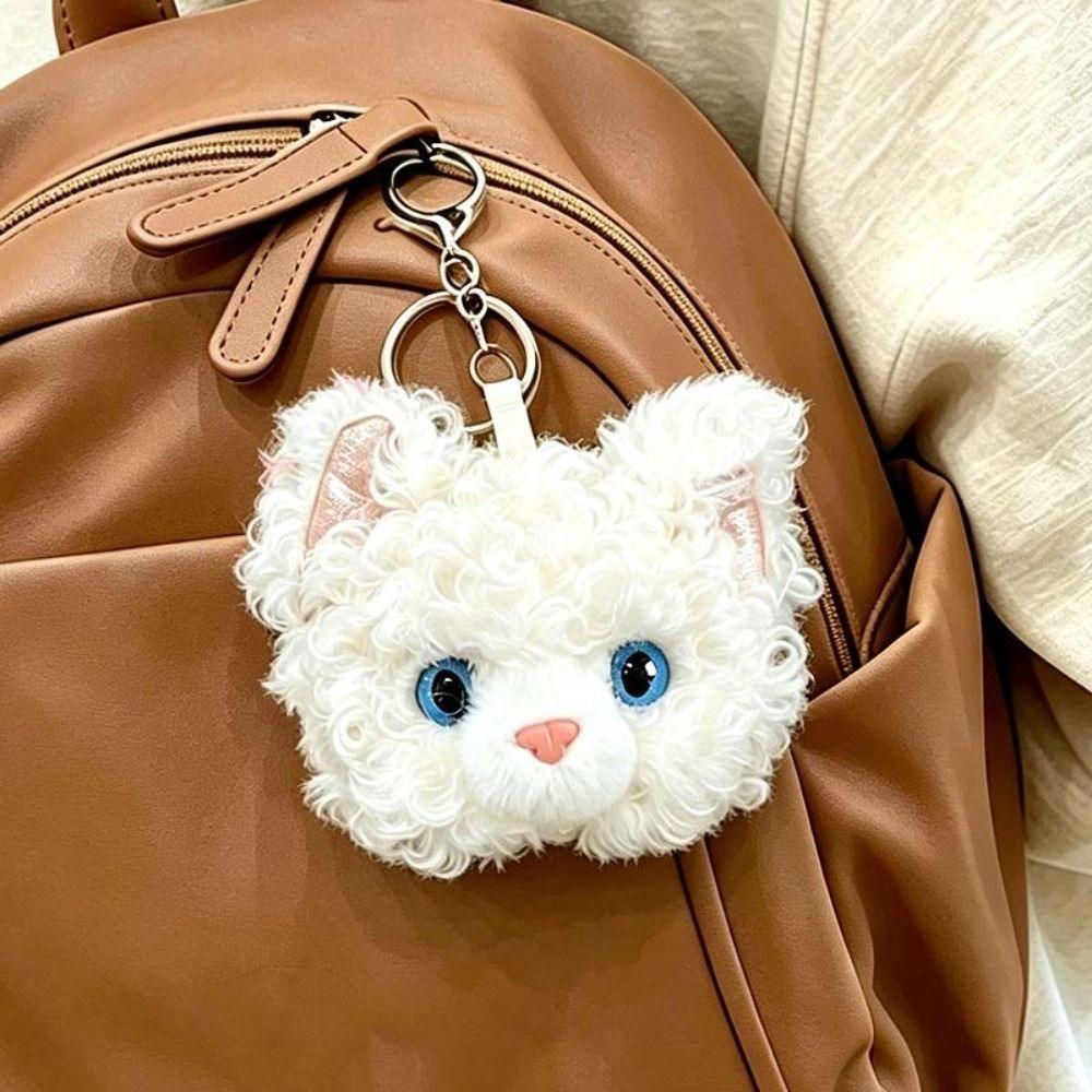 Soft Cat Key Chain Mini Plush Bag Pendant Fluffy Hanging Accessory Kitten Key Ring  Birthday