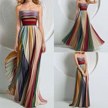 New In Spring 2026, Cross-border European and American Foreign Trade Women's Clothing, Elegant Temperament Neck Sleeveless Waist Printed Dress