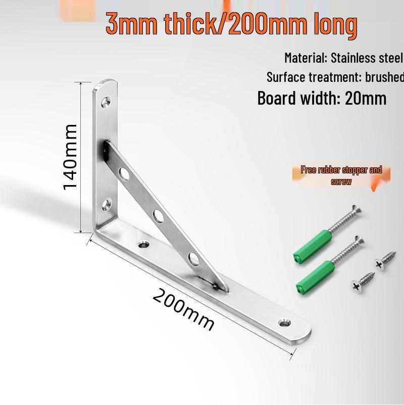 Sturdy Stainless Steel Triangle Wall-Mount Shelf Bracket