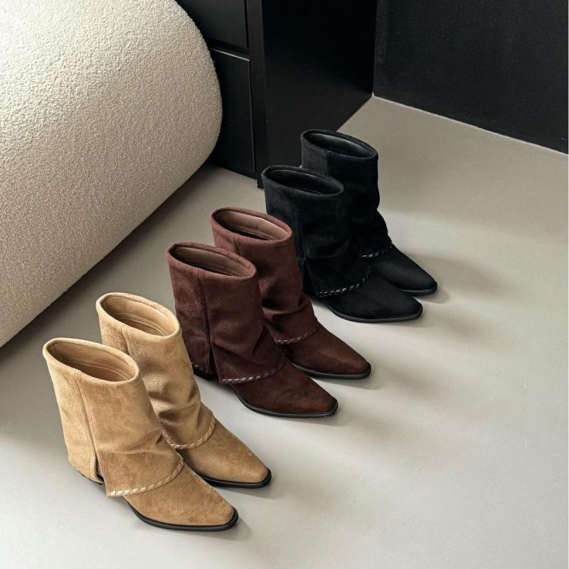 Pointed short boots women's new 2025 autumn and winter women's boots western boots Martin boots pant boots cowboy boots thin boots cm cachi