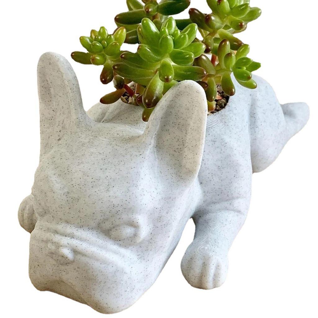 Resin Dogs Succulent Planter French dogs Shape Flower Pots Cute Bonsai Flower Pots Succulent Mini Puppy Planter For Home Garden Decor