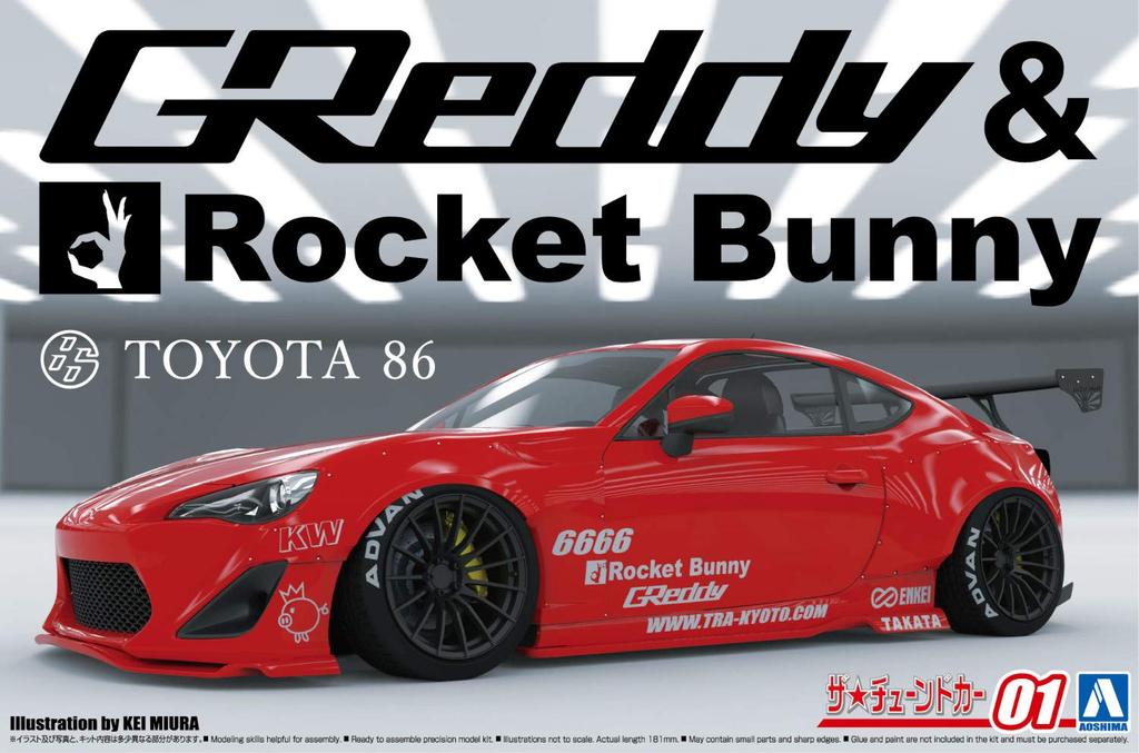 Aoshima Bunka Kyozai The Tuned Car Series 1 Toyota ZN6 TOYOTA86 GREDDY ROCKET BUNNY ENKEI Plastic Model (AOSHIMA) 1/24 No. '12 & Ver.