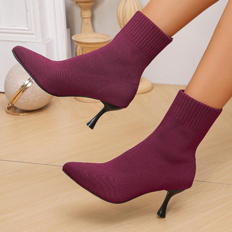 Fashion 2024 New Trend Fashion Comfortable Pointed Toe Boots Women Autumn Winter Zapatos De Mujer Ankle Boots High Heels Big Size Shoes