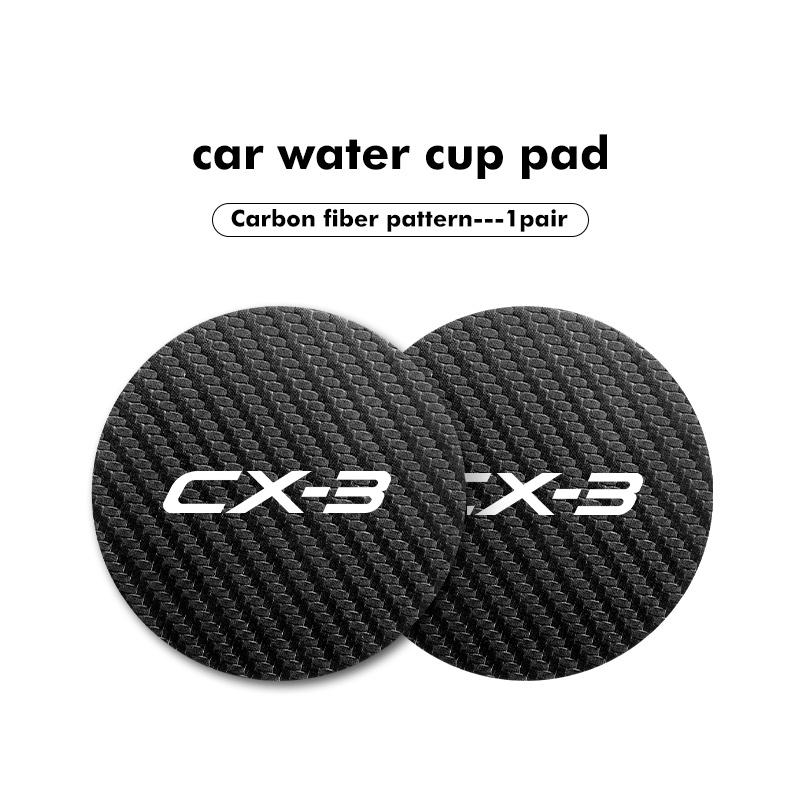 For Mazda 2Pcs Car Interior Leather Coaster Anti-noise Water Cup Pad 2 3 5 6 Axela Atenza Speed 6 CX3 CX4 CX5 CX7 CX8 CX9 MS g1
