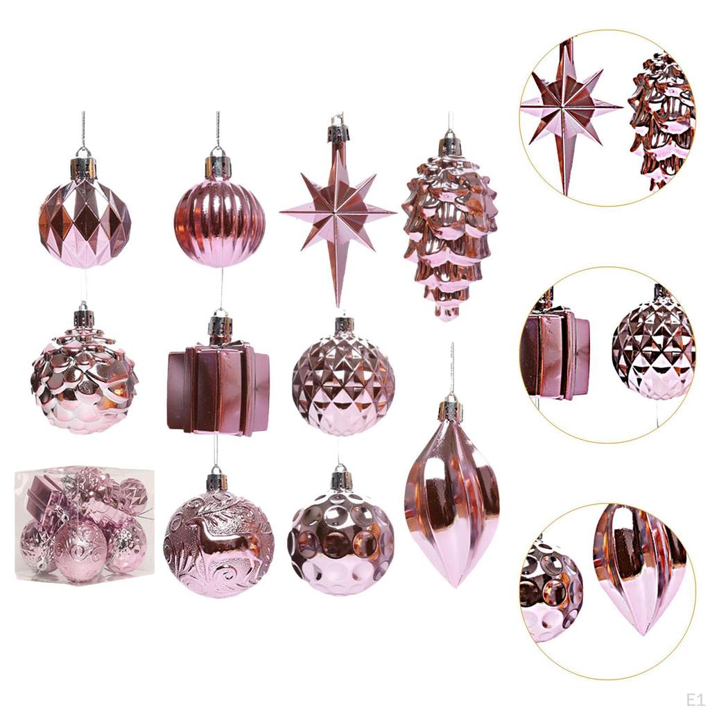 12Pcs Christmas Balls Ornaments Hanging Xmas Tree Decor Baubles Decorations for