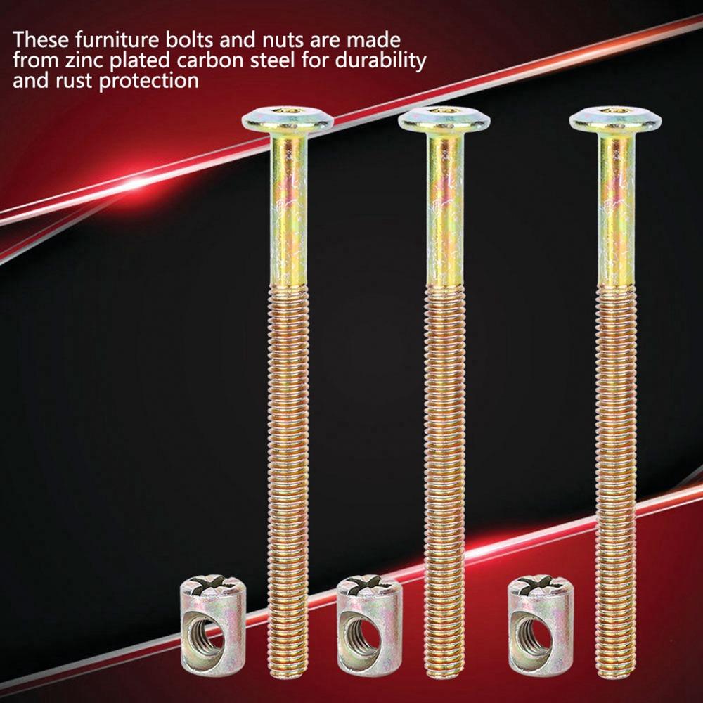 10pcs Spare Parts Barrel Bolt Nuts Zinc Plated Crib Screws  Beds Headboards Cots