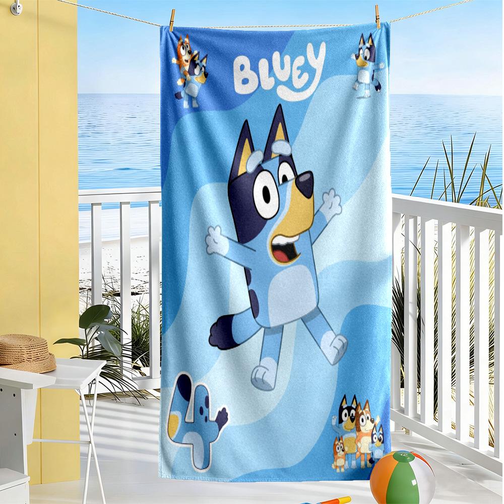 Bluey Bingo Adventure Beach Towel Quick-Dry Soft Microfiber Comfortable Lightweight
