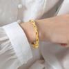 Qiong Yao French Niche Design Zircon Inlaid 18K Gold-Plated Titanium Steel Bracelet for Women