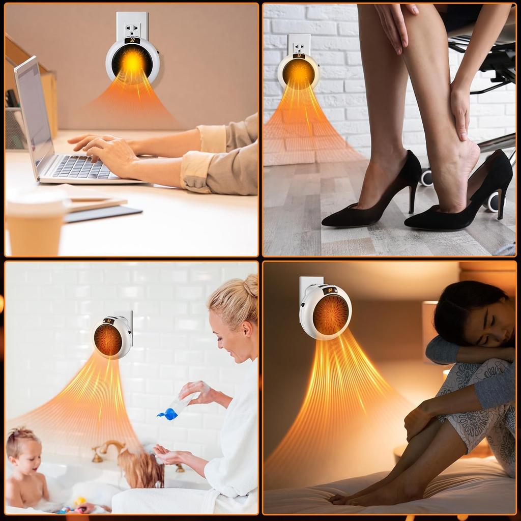 2025 NewSmall Space Heater, Portable Electric Heater, with Adjustable Thermostat and Timer, Overheat Protection, and LED Display