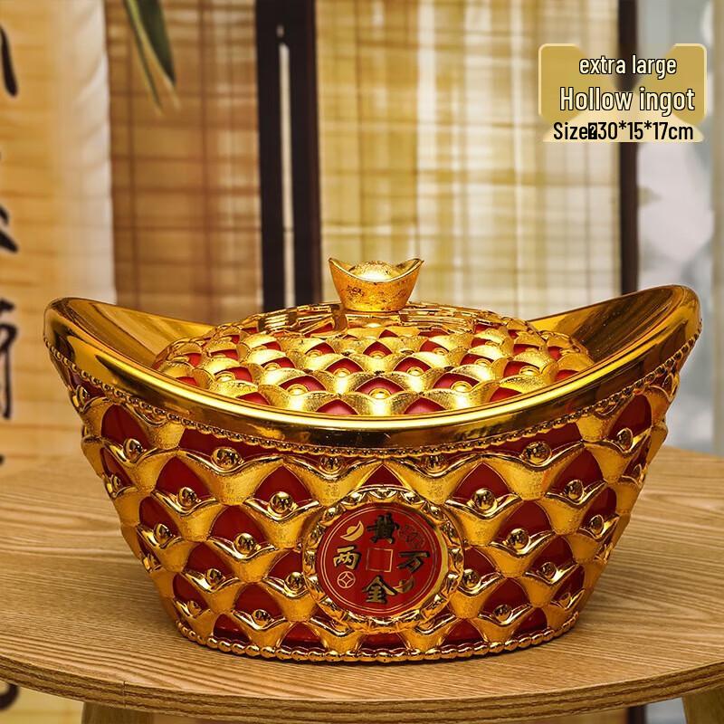 YIXI Очень Большой Полый Золотой Слиток Украшение