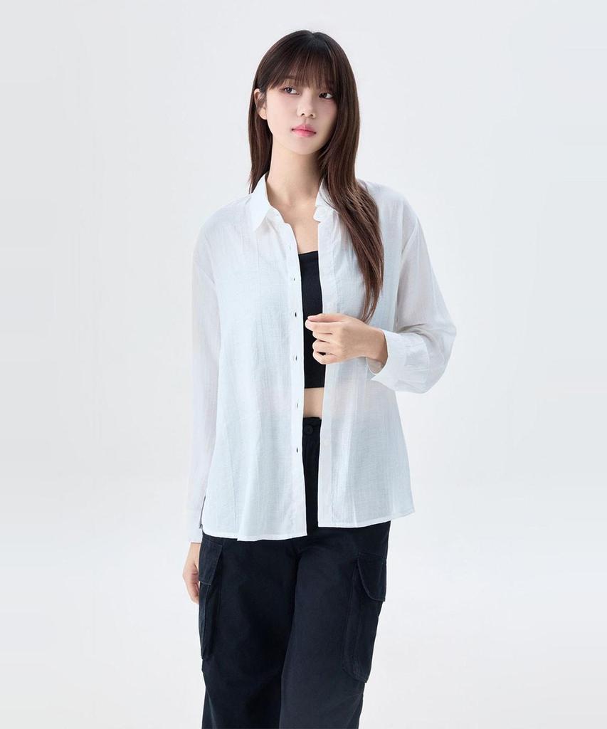 MIXXO Twist Detail See-Through Shirt Re Ywg601B_Miwywg90Qb