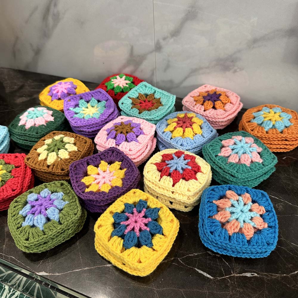 Two Girls 50pcs/lot Handmade Original 75cm Trade Hand Crochet Coaster Handmade Cup Mat Po Props Placemat Decorative Mat
