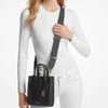 Michael Kors MK Gigi Logo Adjustable Shoulder Strap Leather And Faux Leather Tote Shoulder Crossbody Bag Women bags Black 32R4G3GC4L-BLACK